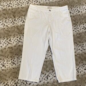 Coldwater‎ Creek White Capri Pants Women's Size 12 Cropped Y2K Casual